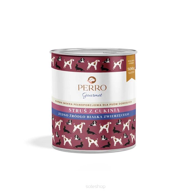 Perro – Struś z cukinią – Monobiałkowa formuła dla wszystkich ras