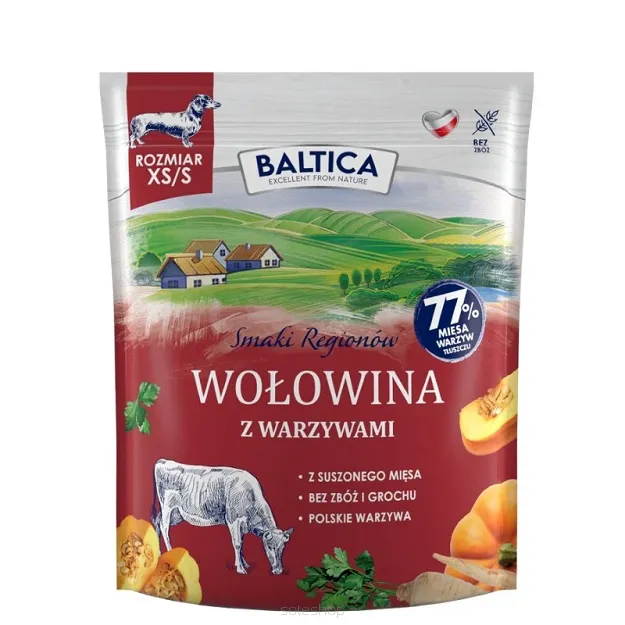 Baltica - Wołowina z warzywami XS/S 1kg - Małe rasy