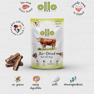 Ollo – Air Dried – Beef Soft Strips 80g – Wołowina – Przysmaki dla psa