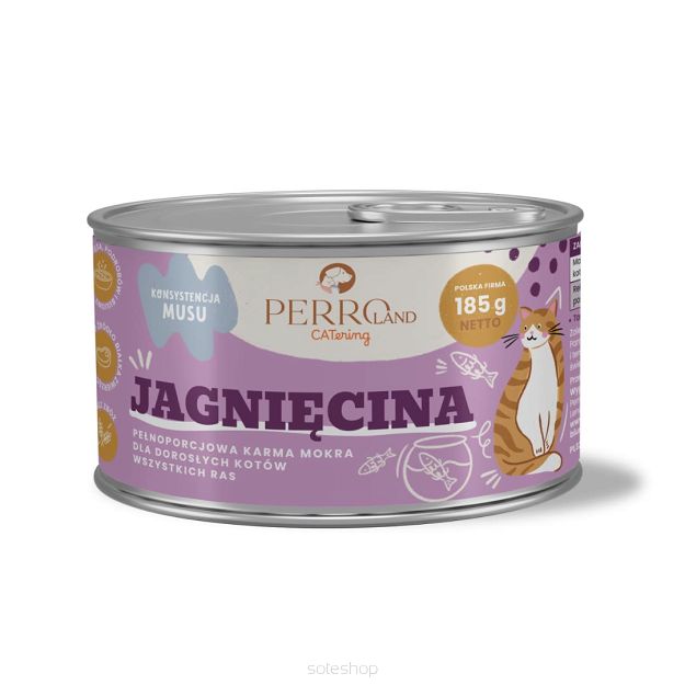 PERROland CATering 185g – Jagnięcina – Pełnoporcjowa karma mokra dla kotów