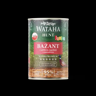 Wataha Hunt Mono Protein 95% Junior Bażant z Jabłkiem, Jagodami i Rumiankiem 800g