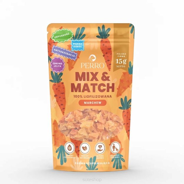 Perro – MIX & MATCH – Marchew liofilizowana 15g