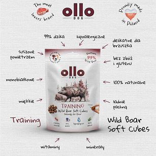 Ollo – Air Dried – Wild Boar Soft Training Cubes 80g – Dzik – Przysmaki dla psa