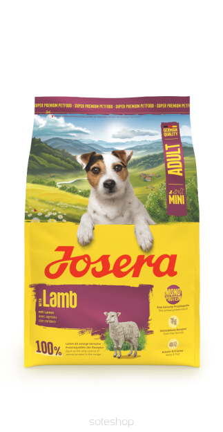 Josera Mini Lamb Sucha karma dla dorosłych psów małych ras z jagnięciną jako jedynym źródłem białka zwierzęcego