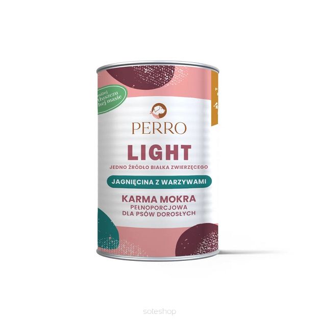 Perro – Light – Jagnięcina z warzywami – Monobiałkowa formuła dla psów dorosłych