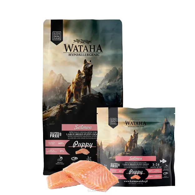 WATAHA HYPOALLERGENIC KARMA SUCHA DLA SZCZENIĄT RAS DUŻYCH I OLBRZYMICH ŁOSOŚ Z RYŻEM