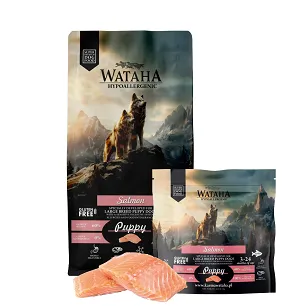 WATAHA HYPOALLERGENIC KARMA SUCHA DLA SZCZENIĄT RAS DUŻYCH I OLBRZYMICH ŁOSOŚ Z RYŻEM