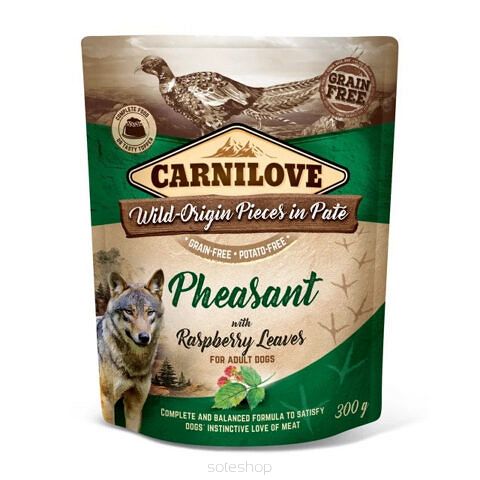 Carnilove Dog – Adult Pheasant & Raspberry Leaves 300g – Bażanta i liście malin