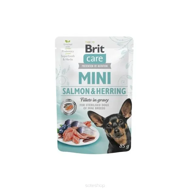 Brit Care Dog Mini Salmon & Herring Sterilised 85g - Łosoś ze śledziem