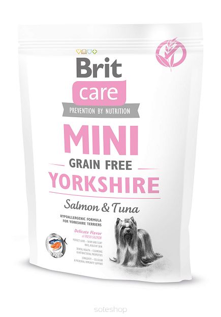 Brit Care Mini Grain-Free Yorkshire, łosoś i tuńczyk, 400 g