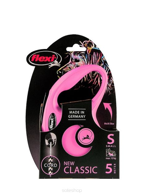 Flexi – New Classic S – linka, 5m, do 12kg – różowa