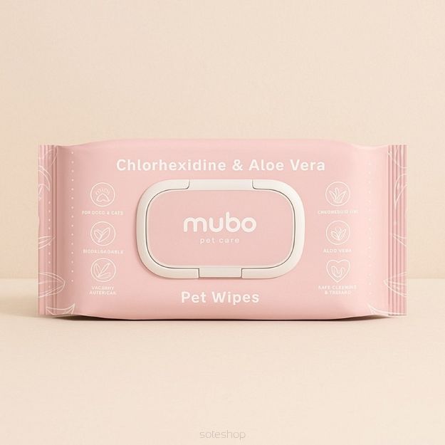 Mubo – Chlorhexidine & Aloe Vera Pet Wipes – Chusteczki z chlorheksydyną i aloesem dla psa i kota