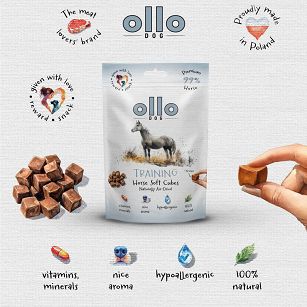 Ollo – Air Dried – Horse Soft Training Cubes 80g – Konina- Przysmaki dla psa