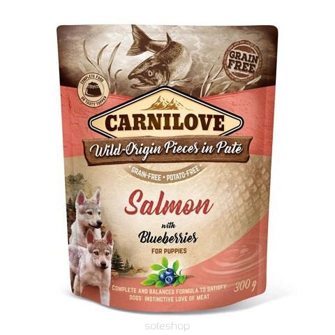 Carnilove Dog – Puppy Salmon & Blueberries 300g – Łosoś z jagodami dla szczeniąt