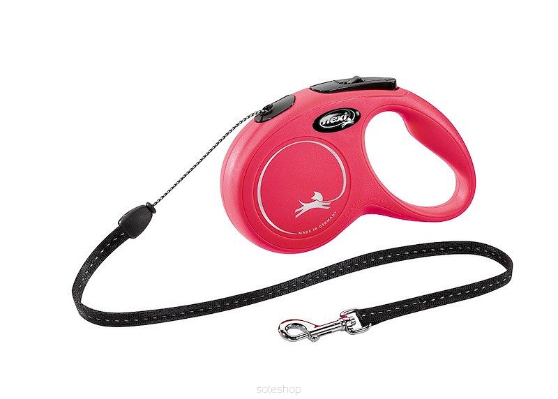 Flexi – New Classic S – linka, 8m, do 12kg – czerwona