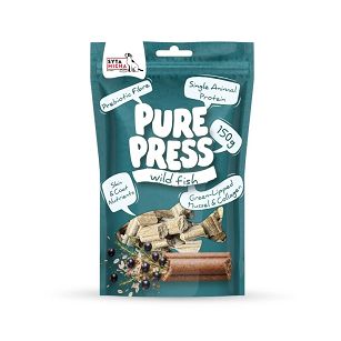 Syta micha – Pure Press Wild fish 150 g – Dzikie ryby – Smaczki tłoczone na zimno dla psa
