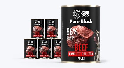 John Dog Monobiałkowa karma mokra dla psa Jeleń Pure Black Wołowina 400g