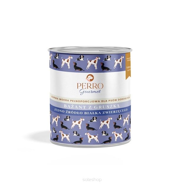 Perro – Gourmet 400g– Bażant z gruszką – Monobiałkowa formuła dla psów dorosłyc