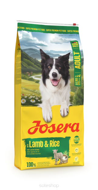 Josera Lamb & Rice Bezglutenowa, sucha karma z jagnięciną jako jedynym źródłem białka zwierzęcego dla dorosłych psów 900g