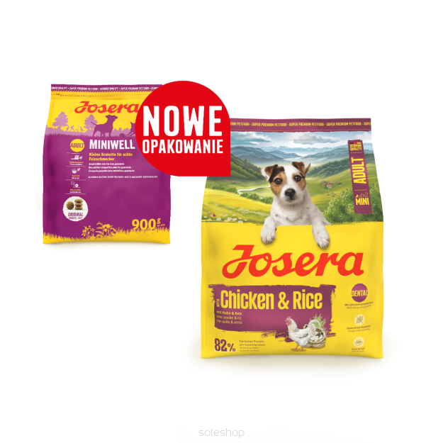 Josera Mini Chicken & Rice Bezglutenowa, sucha karma z kurczakiem i ryżem dla dorosłych psów małych ras