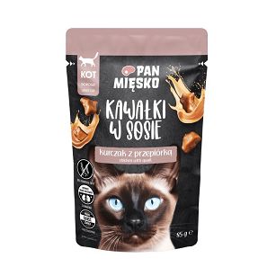 Pan Mięsko – Kot 85g – Kawałki w sosie Kurczak z przepiórką