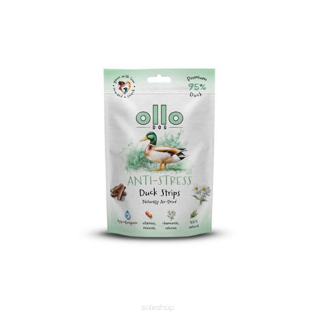 Ollo – Air Dried – Anti-Stress Duck Strips 80g – Kaczka – Przysmaki funkcyjne dla psa