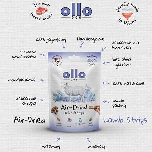 Ollo – Air Dried – Lamb Soft Strips 80g – Jagnięcina – Przysmaki dla psa