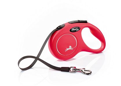 Flexi – New Classic S – taśma, 5m, do 15kg – czerwona