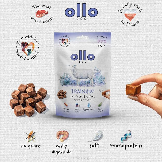 Ollo – Air Dried – Lamb Soft Training Cubes 80g – Jagnięcina – Przysmaki dla psa