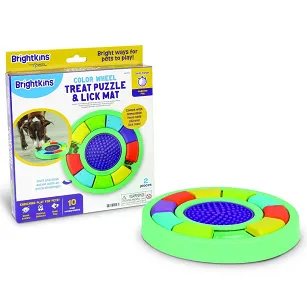 Brightkins -Color Wheel Treat Puzzle & Lick Mat – interaktywna łamigłówka i mata do lizania 2w1 | Ø 25 cm
