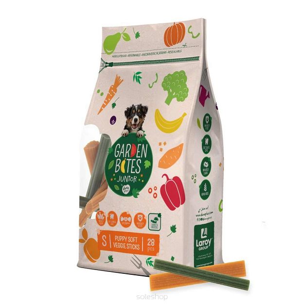 Garden Bites – Puppy Soft Veggie Sticks – rozmiar S, 28 szt. – warzywne patyczki – 8cm, 210g