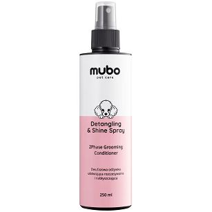 Mubo – Detangling & Shine Spray 250ml – Dwufazowa odżywka ułatwiająca rozczesywanie i nabłyszczająca, dla psa i kota