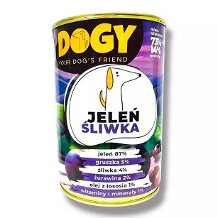 DOGY – Jeleń ze Śliwką 400g – Karma mokra