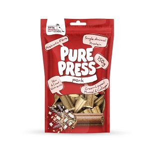 Syta micha – Pure Press Pork 150 g – Wieprzowina – Smaczki tłoczone na zimno dla psa