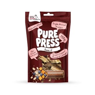 Syta micha – Pure Press Beef 150 g – Wołowina – Smaczki tłoczone na zimno dla psa