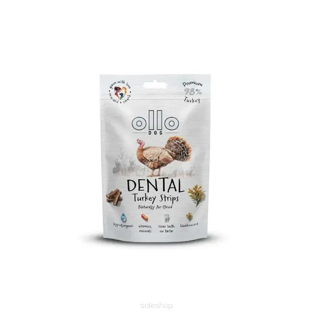 Ollo – Air Dried – Dental Turkey Strips 80g – Indyk – Przysmaki dentystyczne dla psa