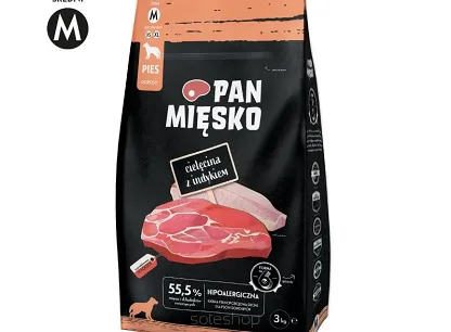 Pan Mięsko - Cielęcina z indykiem M 3 kg - Karma sucha dla psa