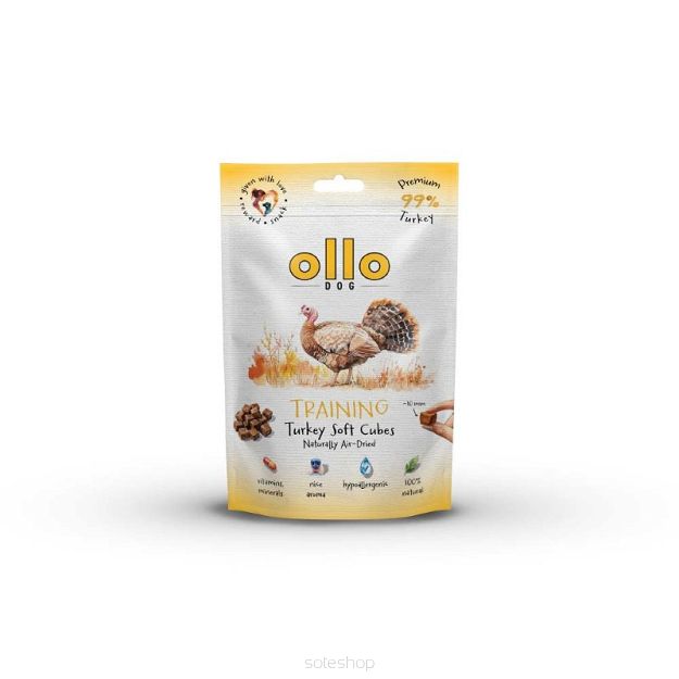Ollo – Air Dried – Turkey Soft Training Cubes 80g – Indyk – Przysmaki dla psa
