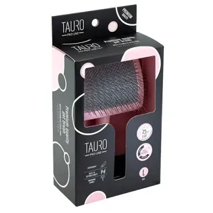 Tauro – TPL Szczotka z plastikowym trzonkiem, miękkie piny stal nierdzewna 25 mm, różowa 17.5×10.6×6.2 cm