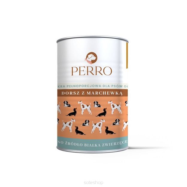 Perro – Dorsz z marchewką 400g – Monobiałkowa formuła dla psów dorosłych