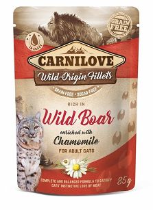 Carnilove Cat – Adult Wild Boar & Chamomile 85g – Dzik z rumiankiem