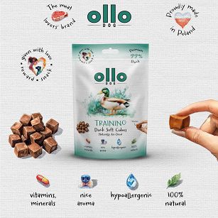 Ollo – Air Dried – Duck Soft Training Cubes 80g – Kaczka – Przysmaki dla psa