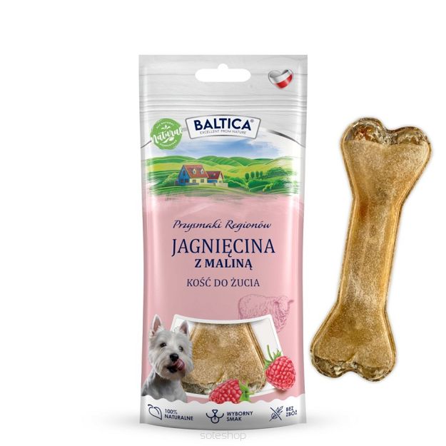 Baltica – Jagnięcina z maliną 12cm – Kość do żucia 1 szt.