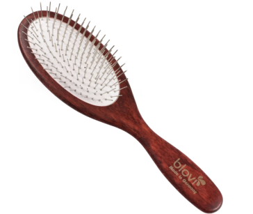Blovi Red Wood Soft Pin Brush - duża, drewniana szczotka z metalowymi pinami 21mm, bardzo miękka (York, Maltańczyk, Shih-Tzu)