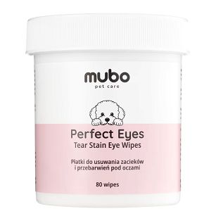 Mubo – Perfect Eye Tear Stain Eye Wipes 80szt. – Płatki do usuwania zacieków i przebarwień pod oczami psa i kota