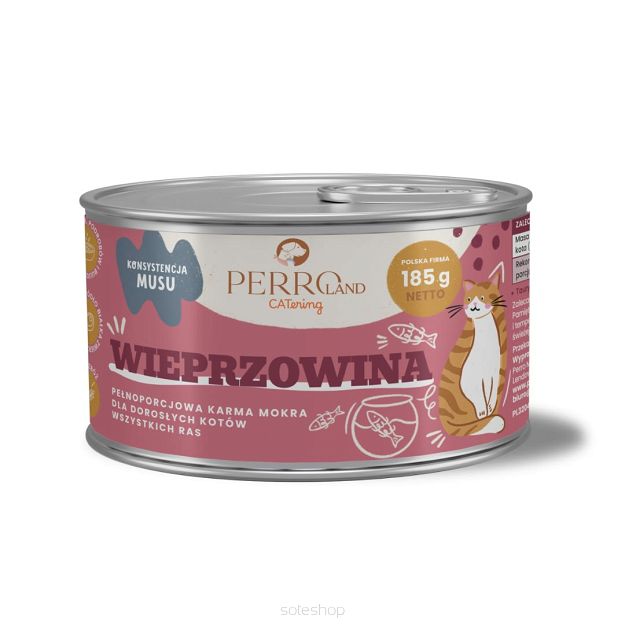 PERROland CATering 185g – Wieprzowina – Pełnoporcjowa karma mokra dla kotów