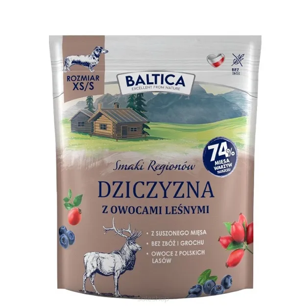 Baltica - Dziczyzna z owocami leśnymi XS/S 1kg - Małe rasy