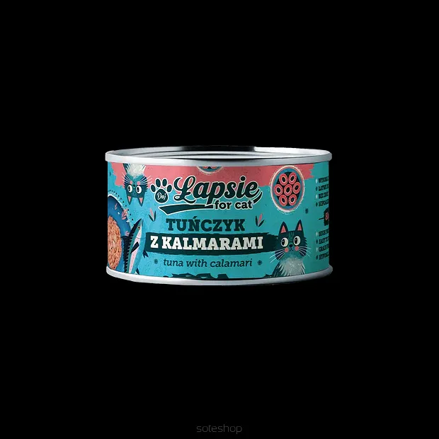 Łapsie Filet z tuńczyka w bulionie z kalmarami 80g