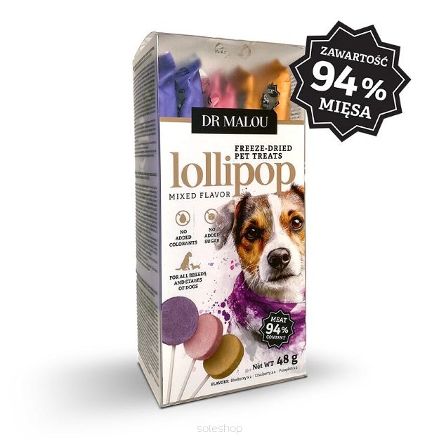 dr Malou – Lollipop – Liofilizowane lizaki mięsne dla psów – mix smaków