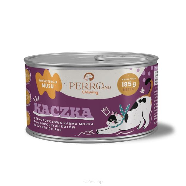 PERROland CATering 185g – Kaczka – Pełnoporcjowa karma mokra dla kotów